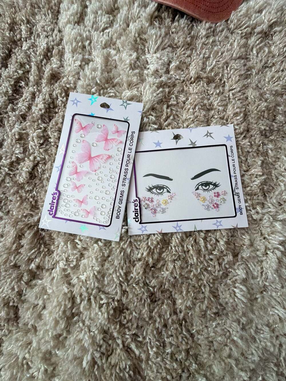 Claire's Body Gems Butterfly and Floral Eye Sticker Set - 2 Pack